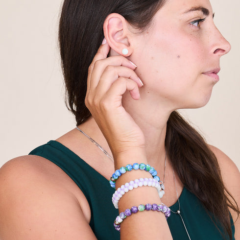 Porcelaine violette | Céramique Lumos | Bracelet Vitalité Macramé