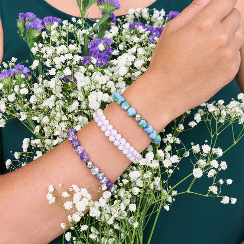 Porcelaine violette | Céramique Lumos | Bracelet Vitalité Macramé