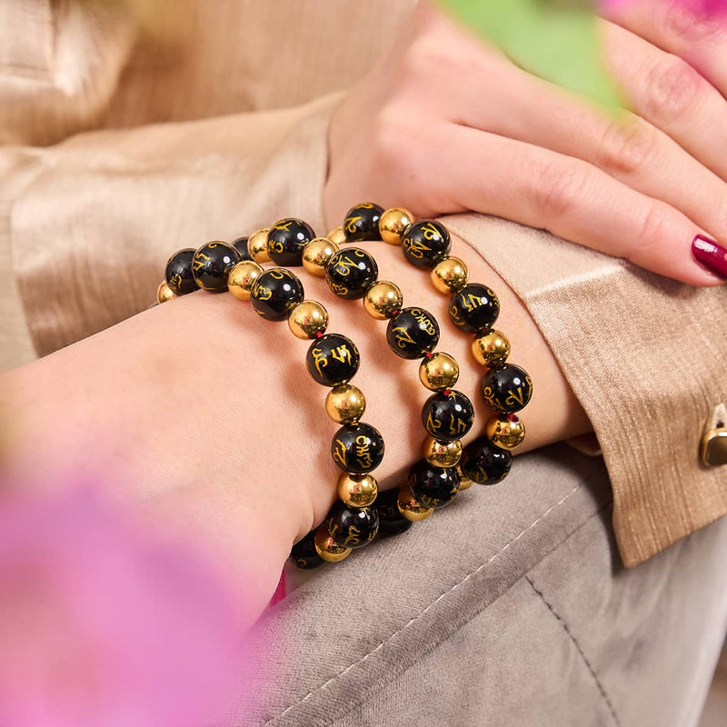 Tibetan Amulet | Deluxe Obsidian Mantra Bracelet