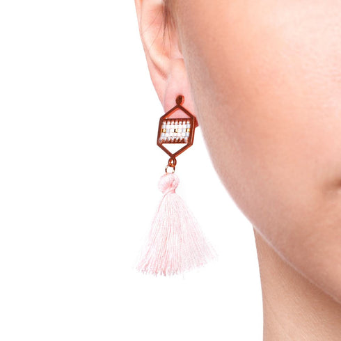 Monterrey | Or rose 18 carats | Boucles d'oreilles à franges Boho