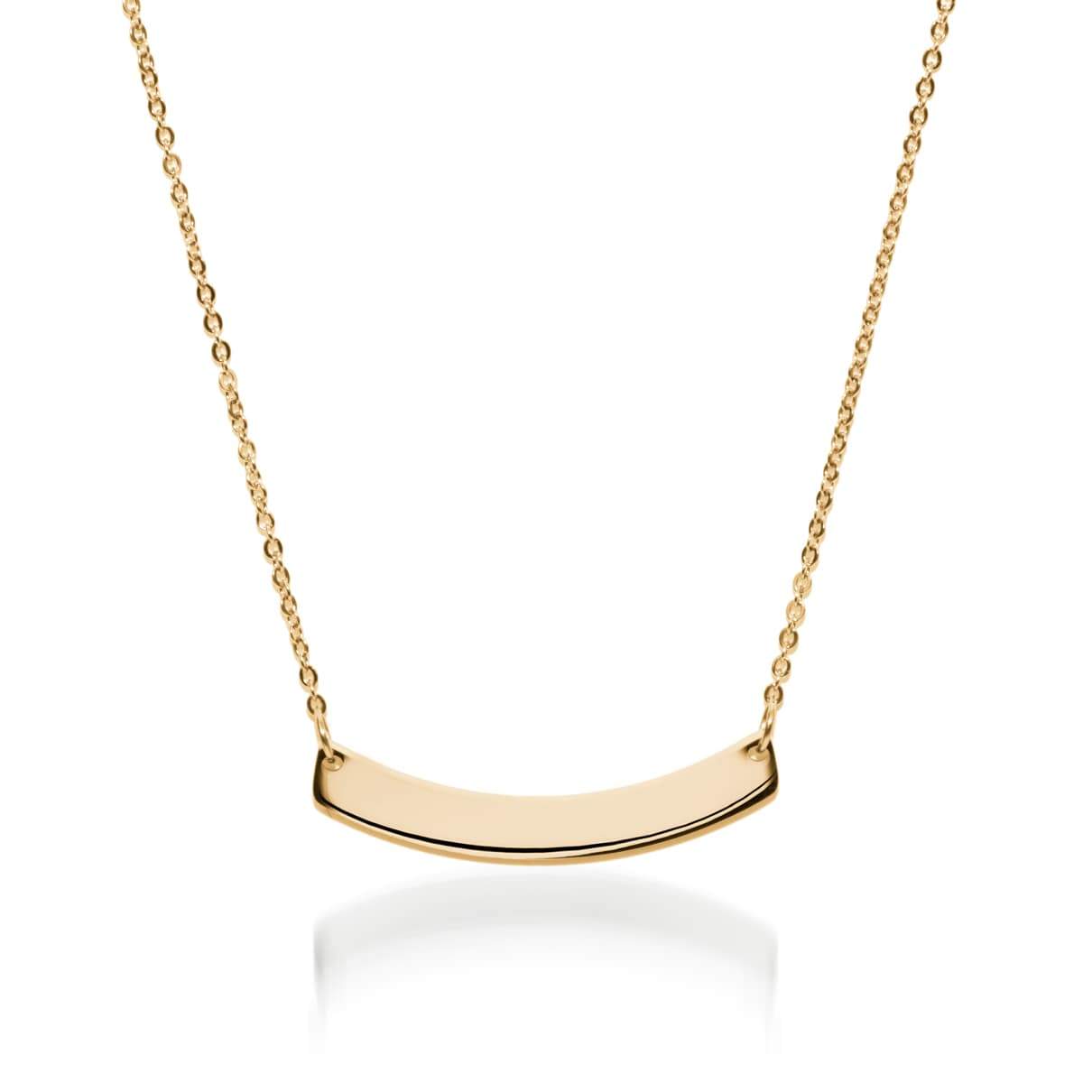 Bar minimaliste incurvé | Or 18 carats | Collier