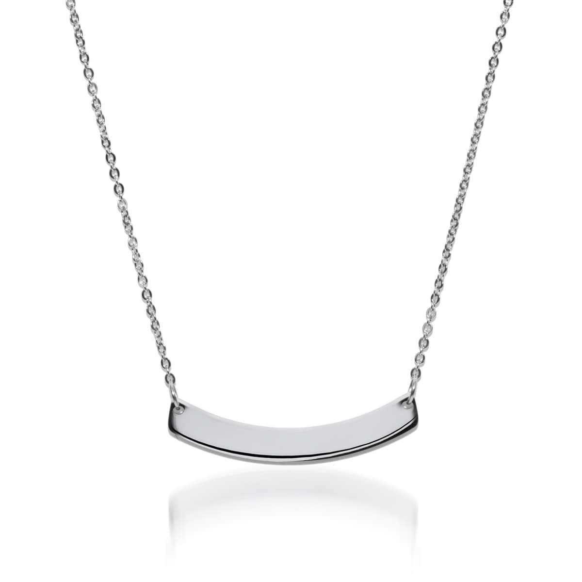 Bar minimaliste incurvé | Argent | Collier
