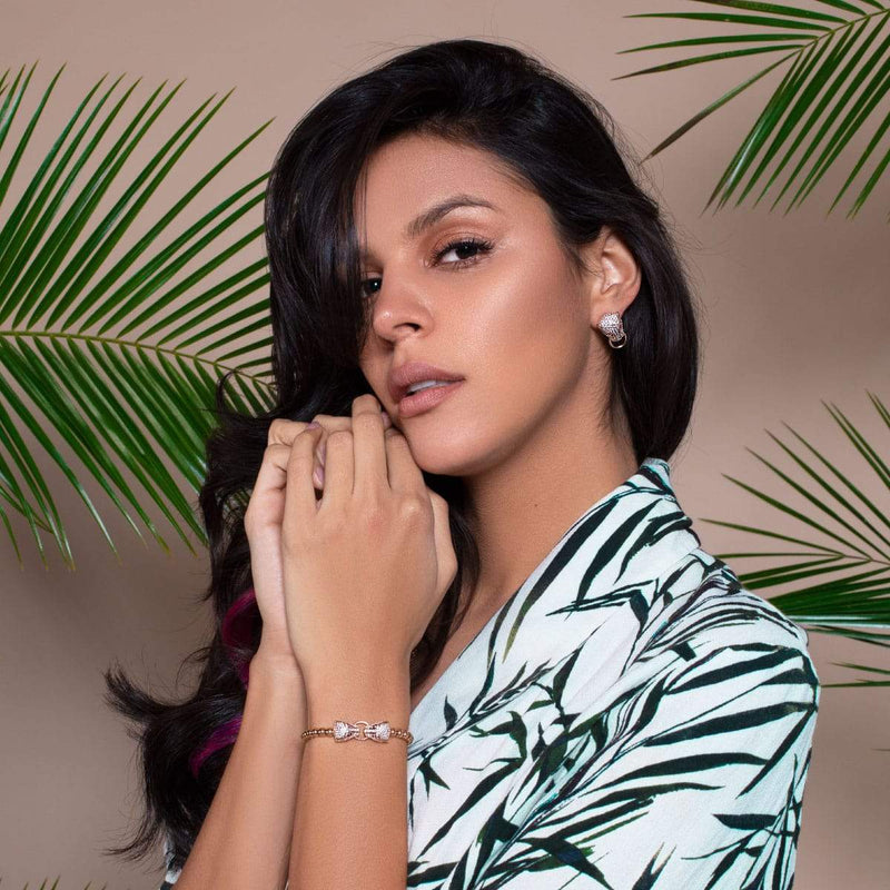 Panthère de Keysi Sayago | Or rose 18 carats | Boucles d'oreilles en cristal de zircon cubique