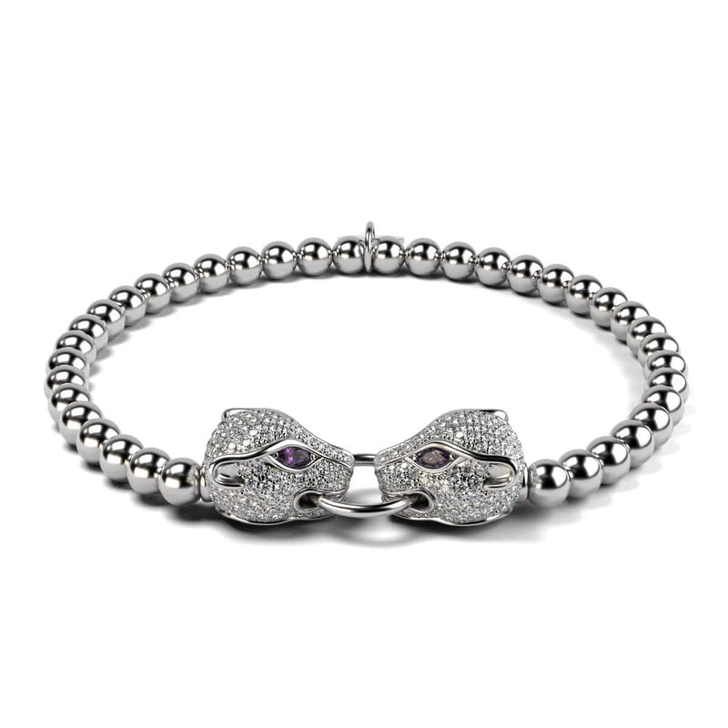 Panthera by Keysi Sayago | 18k White Gold | Cubic Zirconia Crystal Bracelet