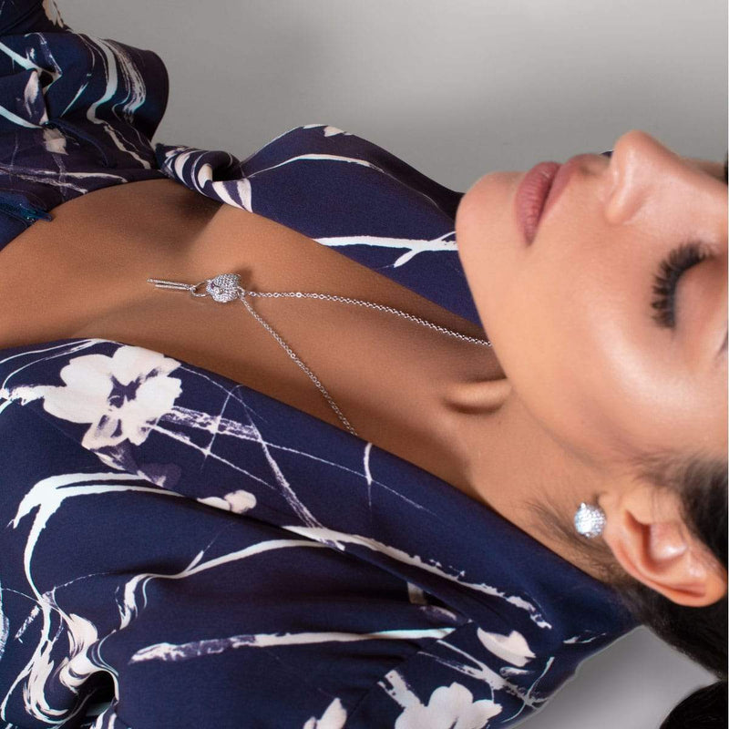 Panthère de Keysi Sayago | Or blanc 18 carats | Collier en cristal de zircon cubique