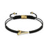 Shark Tooth Black Macrame Bracelet by Lauren Howe | .925 Sterling Gold Vermeil | Black Crystal