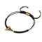 Bracelet macramé noir dent de requin par Lauren Howe | Or Vermeil .925 | Cristal noir