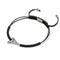 Bracelet macramé noir dent de requin par Lauren Howe | Argent sterling .925 | Cristal