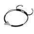 Bracelet macramé noir dent de requin par Lauren Howe | Argent sterling .925 | Cristal