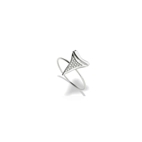 Anneau de dent de requin par Lauren Howe | Argent sterling .925 | Cristal