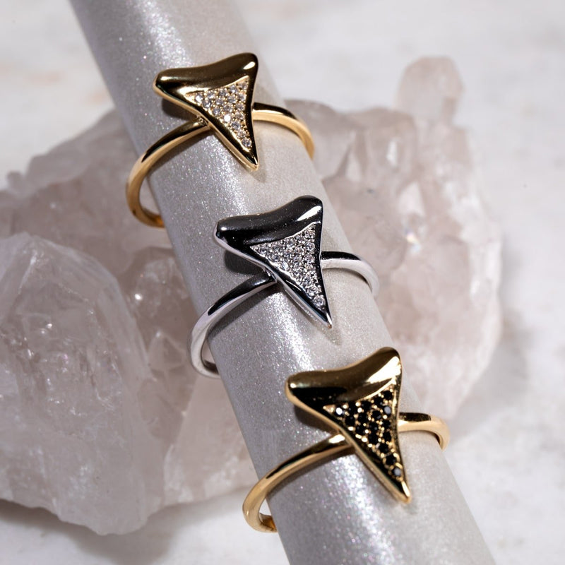 Shark Tooth Ring by Lauren Howe | .925 Sterling Silver | Crystal