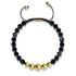 Agate ligne noire | Or | Bracelet en macramé de pierres précieuses d'équilibre