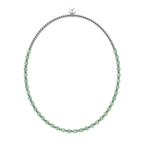 Aventurine verte x or blanc | Enveloppe de pierres précieuses Boho