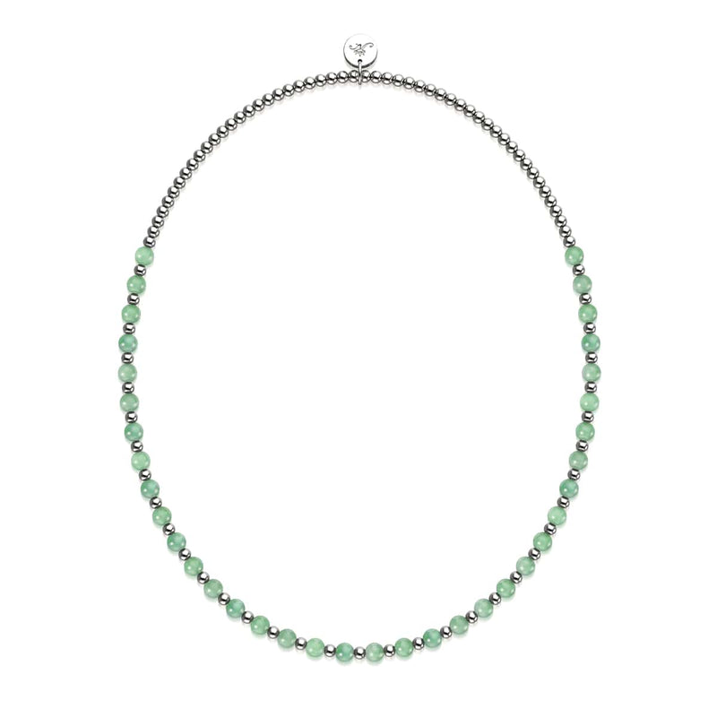 Aventurine verte x or blanc | Enveloppe de pierres précieuses Boho