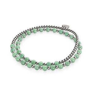 Aventurine verte x or blanc | Enveloppe de pierres précieuses Boho