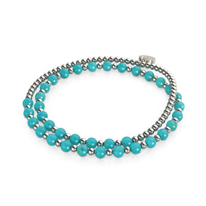 Turquoise x Or Blanc | Enveloppe de pierres précieuses Boho