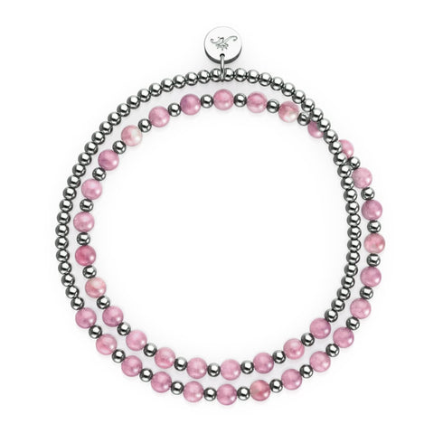 Quartz pastèque x or blanc | Enveloppe de pierres précieuses Boho