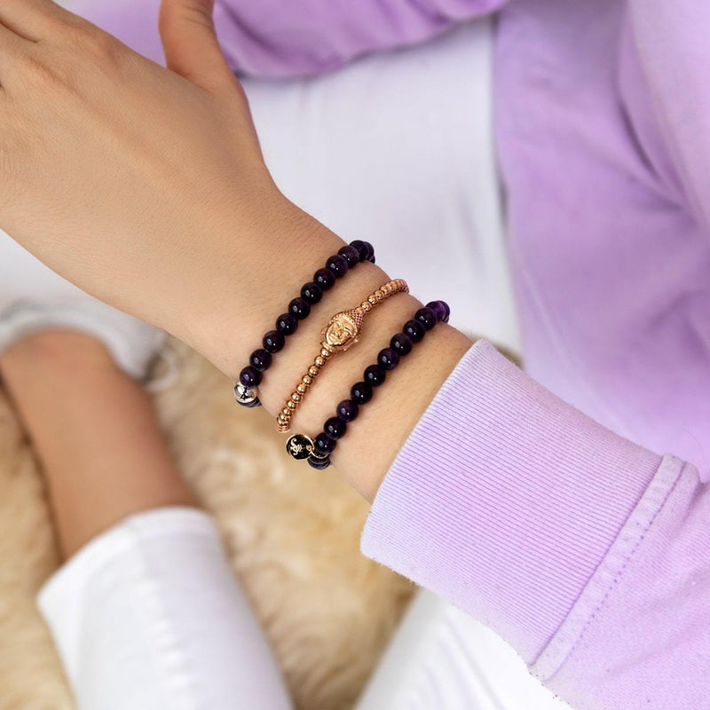 Dharma | Or rose 18 carats | Bracelet à breloques Bouddha