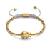 Bouddha doré | Or 18 carats | Blanc | Bracelet Charmballa en macramé