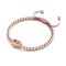Bouddha doré | Or rose 18 carats | Rose | Bracelet Charmballa en macramé