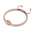 Bouddha doré | Or rose 18 carats | Rose | Bracelet Charmballa en macramé