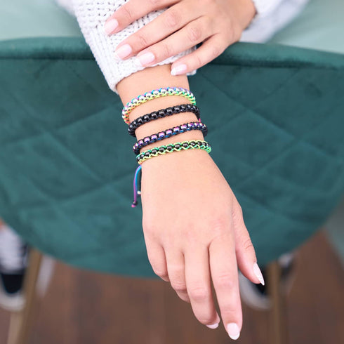 Noir x Argent Licorne | Bracelet Maillons Catena