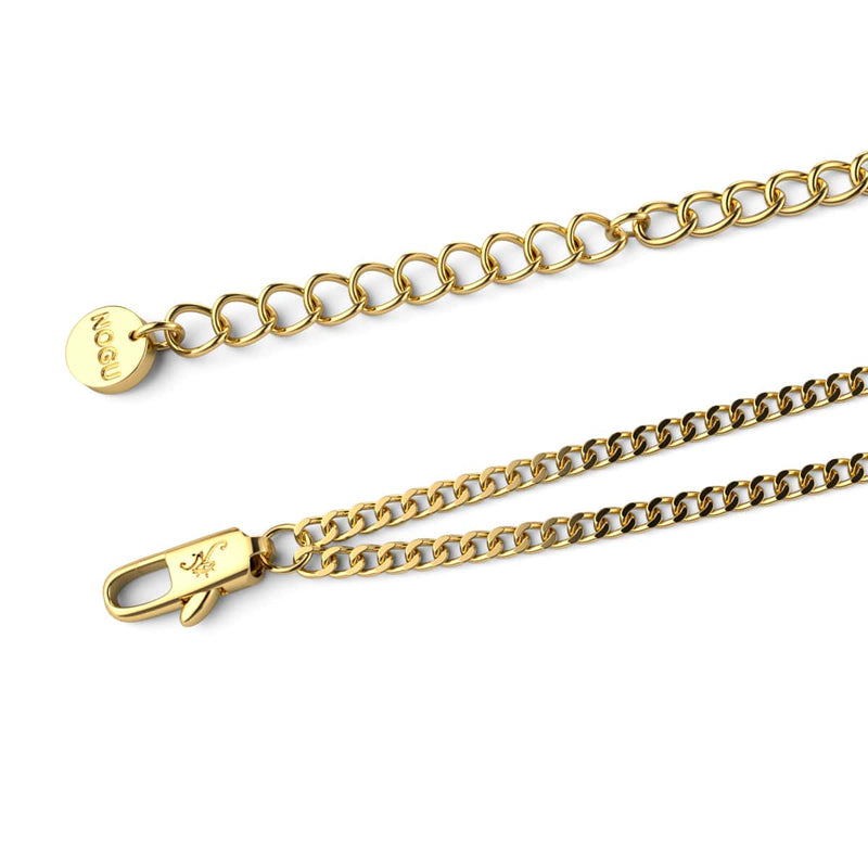 Rainbow Chakra | 7 Gemstone Chain Necklace | Gold