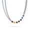 Chakra arc-en-ciel | Collier chaîne 7 pierres précieuses | Licorne Argent
