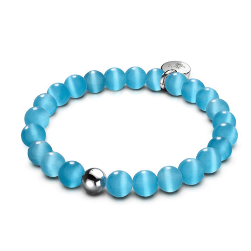 Aigue-marine | Argent sterling .925 | Bracelet en verre du Cheshire