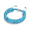 Aigue-marine | Argent | Bracelet double macramé en verre Cheshire