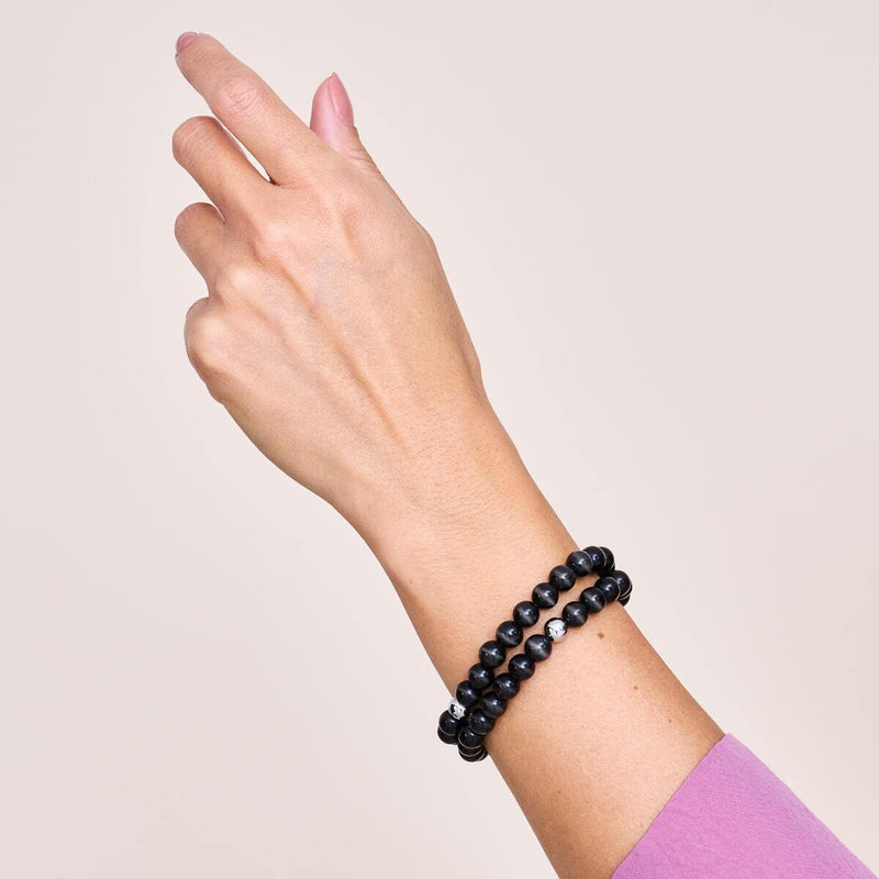 Martre noire | Argent sterling .925 | Bracelet en verre du Cheshire