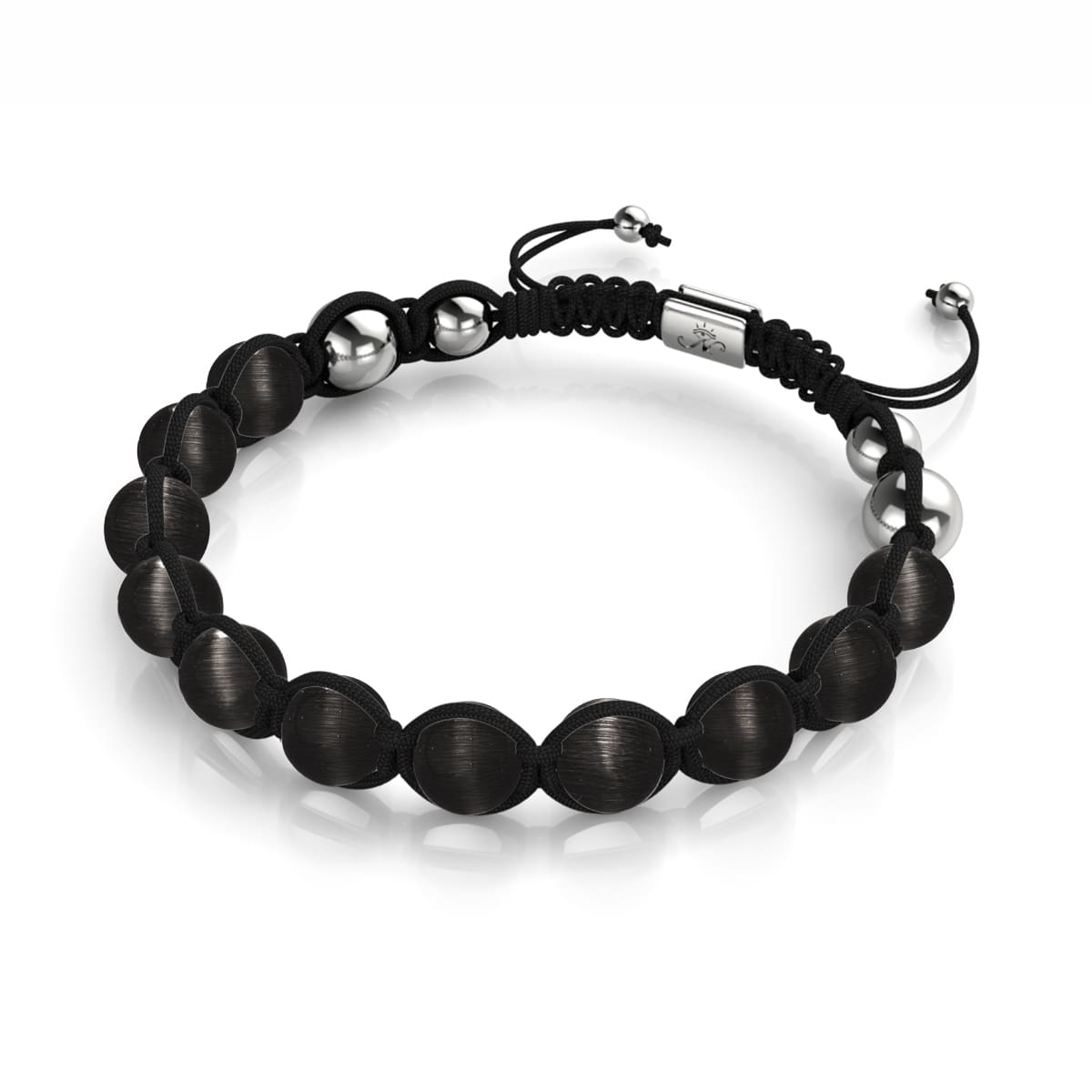 Martre noire | Argent | Bracelet Cheshire Glass Charmballa