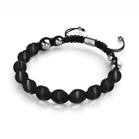 Martre noire | Argent | Bracelet Cheshire Glass Charmballa