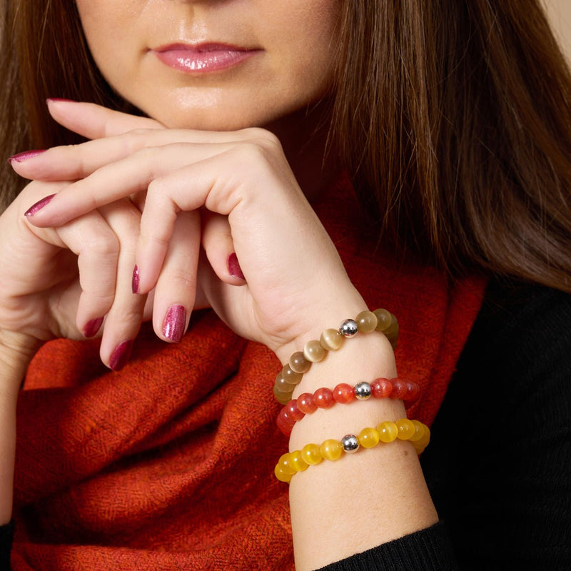 Lune de sang | Argent sterling .925 | Bracelet en verre du Cheshire