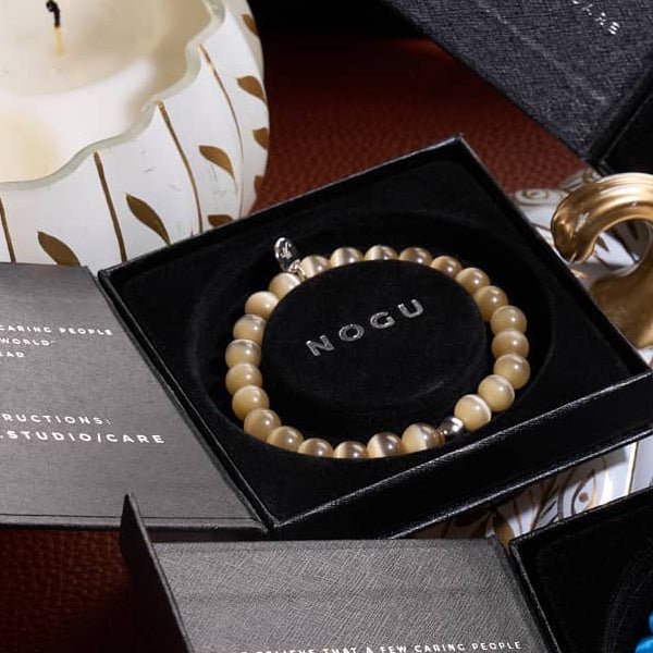 Sphynx Caramel | Argent sterling .925 | Bracelet en verre du Cheshire