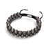 Charbon | Argent | Bracelet double macramé en verre Cheshire