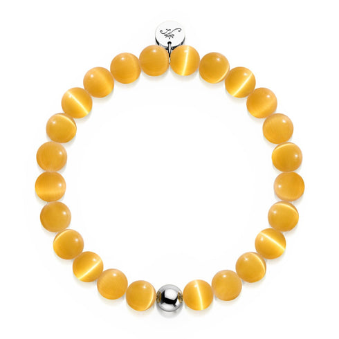 Harvest Moon | .925 Sterling Silver | Cheshire Glass Bracelet