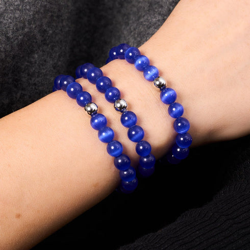 Midnight Watch | .925 Sterling Silver | Cheshire Glass Bracelet