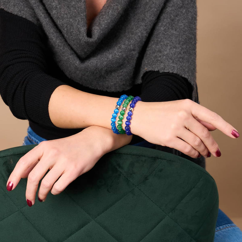 Montre de minuit | Argent sterling .925 | Bracelet en verre du Cheshire