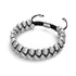 Nimbe | Argent | Bracelet double macramé en verre Cheshire