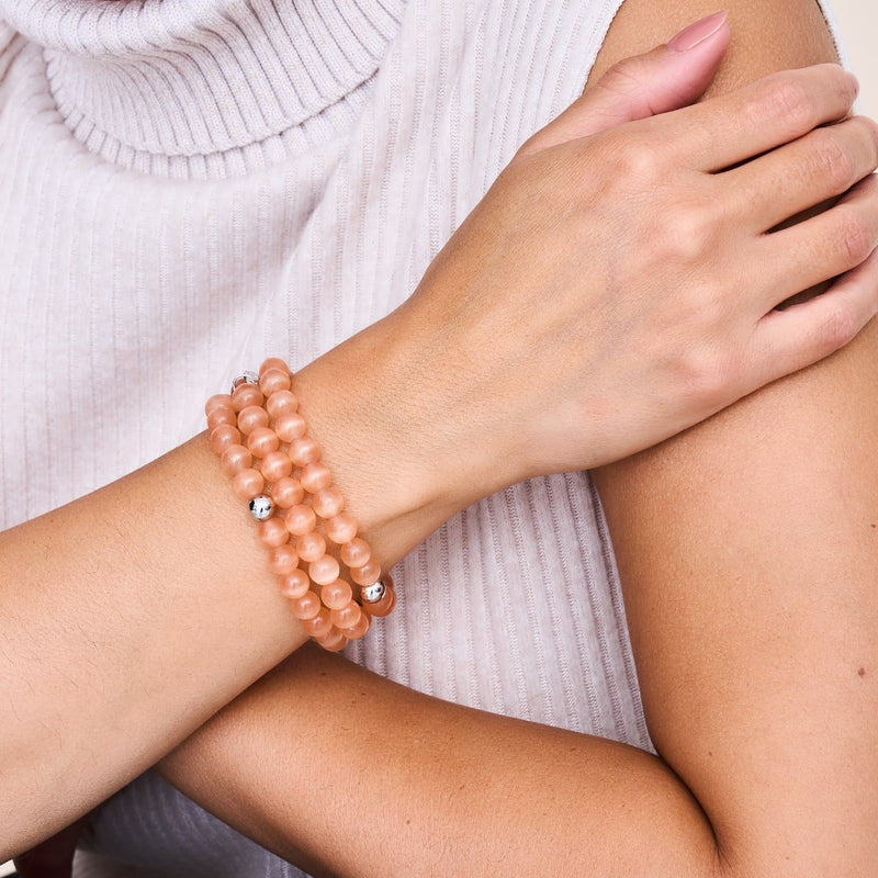 Pumpkin | .925 Sterling Silver | Cheshire Glass Bracelet