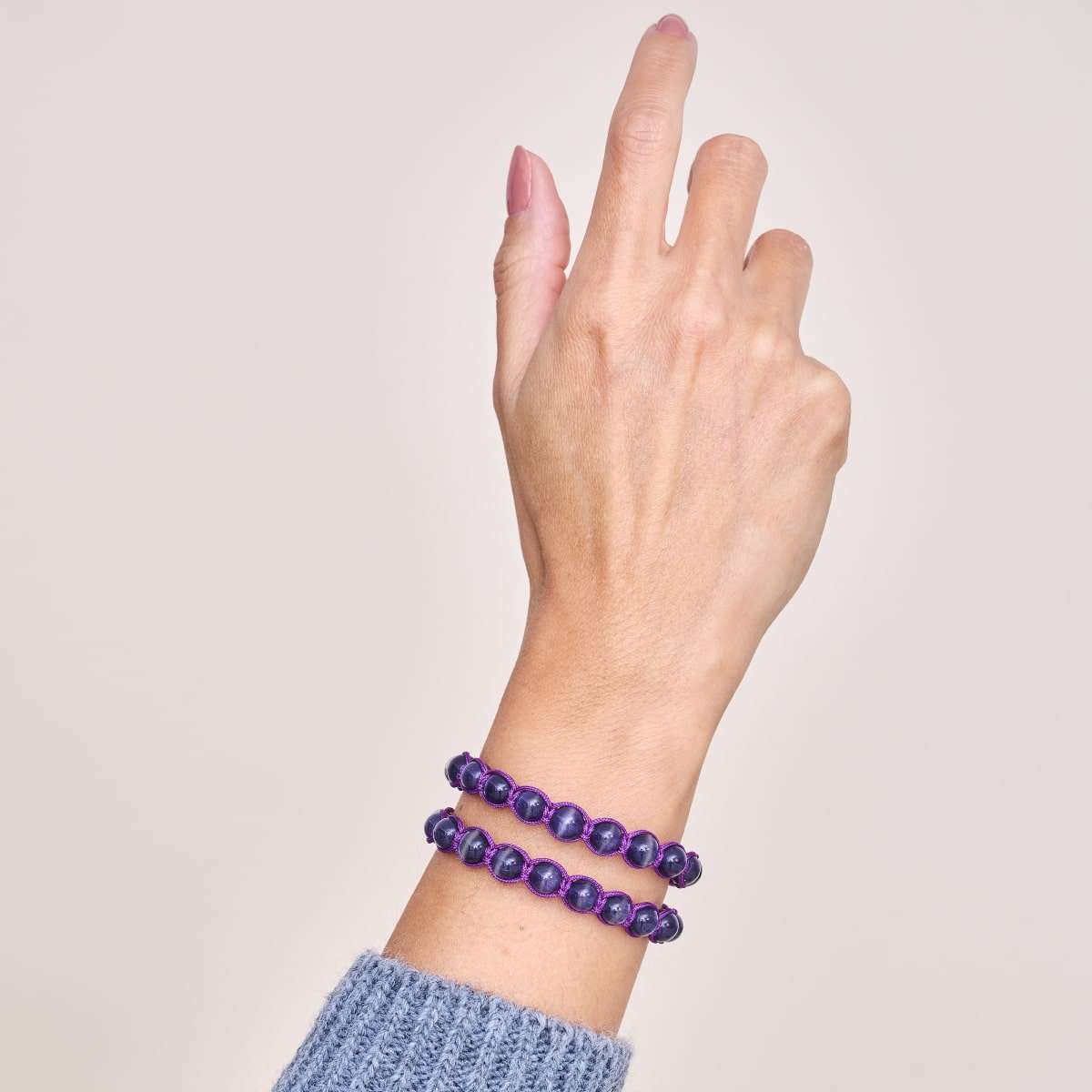 Violet | Argent | Bracelet Cheshire Glass Charmballa