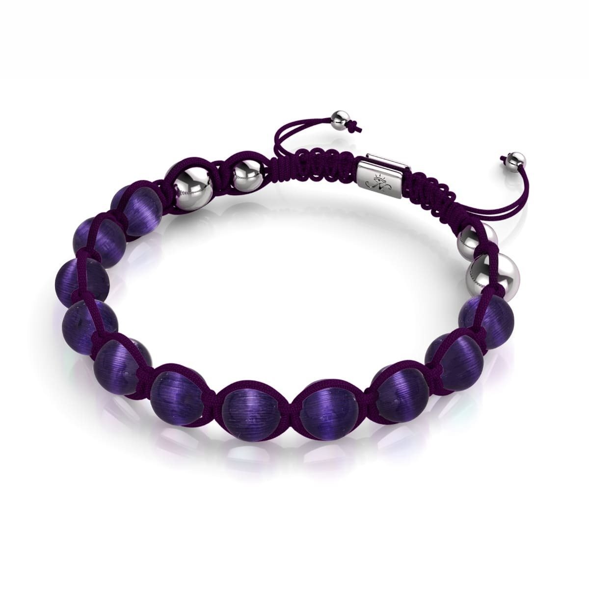 Violet | Argent | Bracelet Cheshire Glass Charmballa