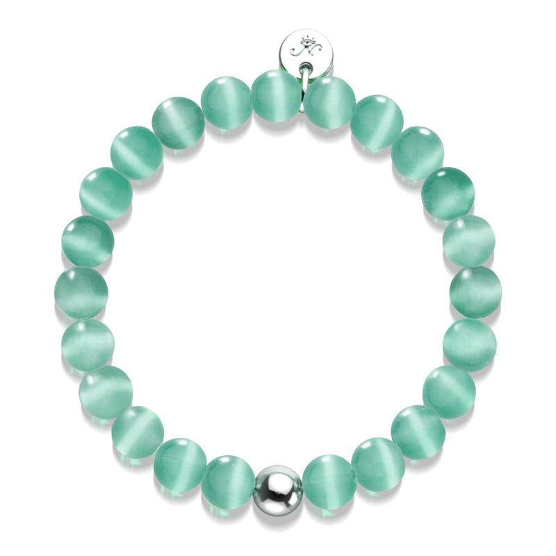 Teal | .925 Sterling Silver | Cheshire Glass Bracelet