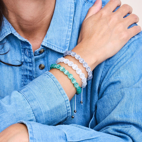 Sarcelle | Argent | Bracelet Cheshire Glass Charmballa