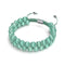 Sarcelle | Argent | Bracelet double macramé en verre Cheshire