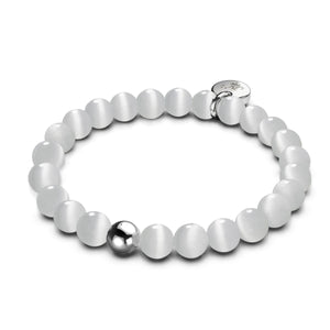 Blanc | Argent sterling .925 | Bracelet en verre du Cheshire