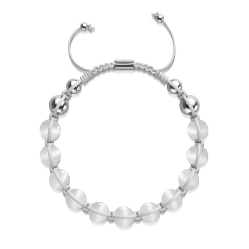 Blanc | Argent | Bracelet Cheshire Glass Charmballa