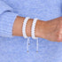 Blanc | Argent | Bracelet double macramé en verre Cheshire