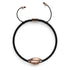 Cowrie Shell Black Macrame Bracelet | .925 Sterling Silver Rose Gold Vermeil